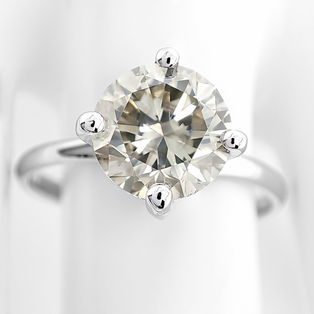 χωρίς τιμή ασφαλείας - Δαχτυλίδι - 14 καράτια Λευκός χρυσός - 2.03ct. tw. Διαμάντι (Φυσικού χρώματος) - Πιστοποιητικό IGI #1.0