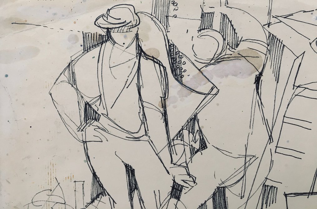 Camille Hilaire (1916-2004) - Les vendangeurs - Dessin original signé #1.0