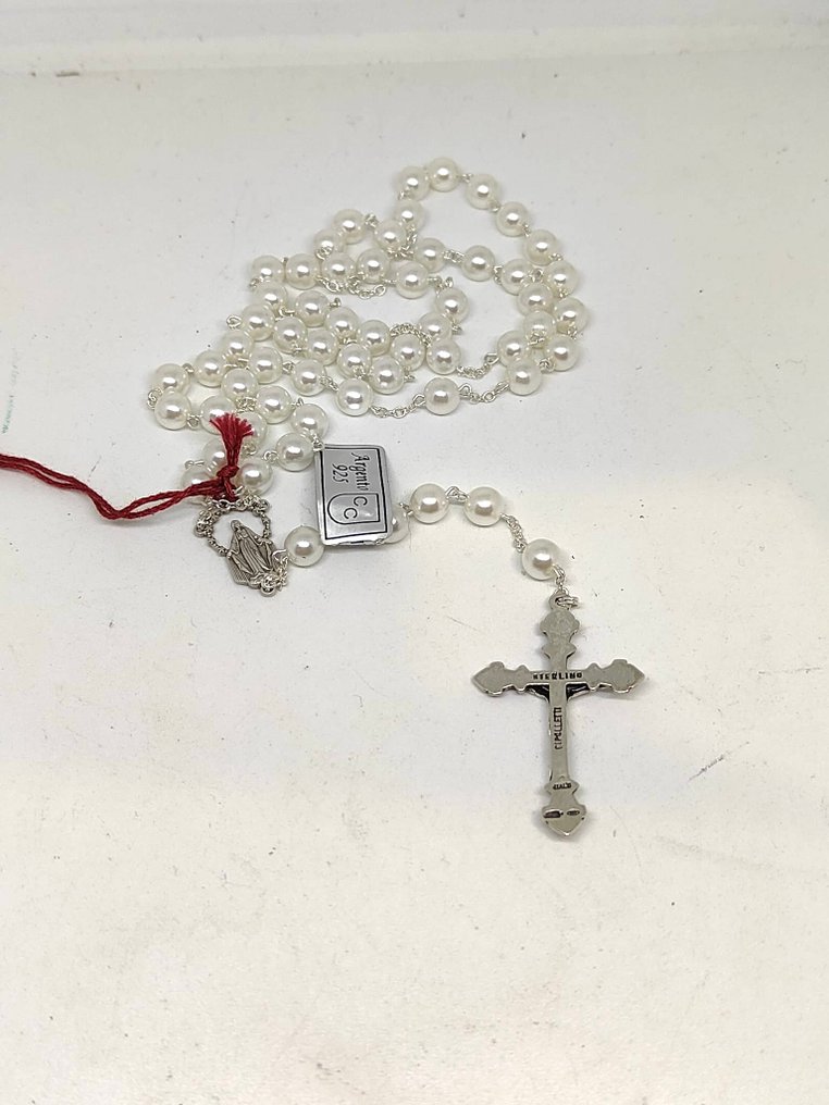 Rosenkrans - Sjældent rosenkrans i ARGENTO 925 og små perler medie, magnificently håndlavet. - 2000-2010 #3.2