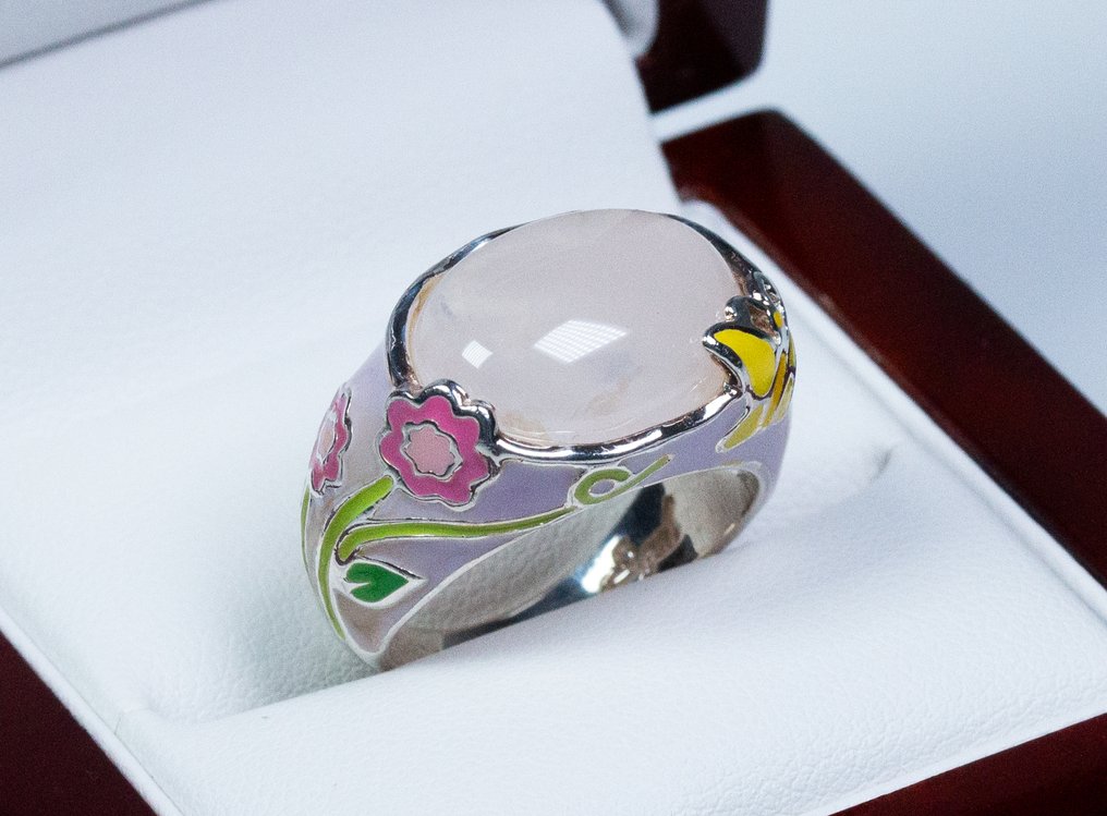 χωρίς τιμή ασφαλείας - Σετ κοσμημάτων 2 τεμαχίων 925 ασημένιο - ροζ χαλαζίας - email #3.2