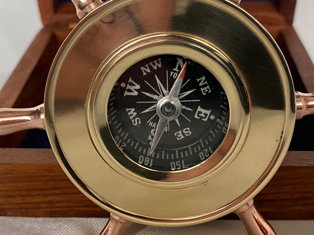 航海用品 - 德国原产的复古青铜舵盘指南针 #2.1