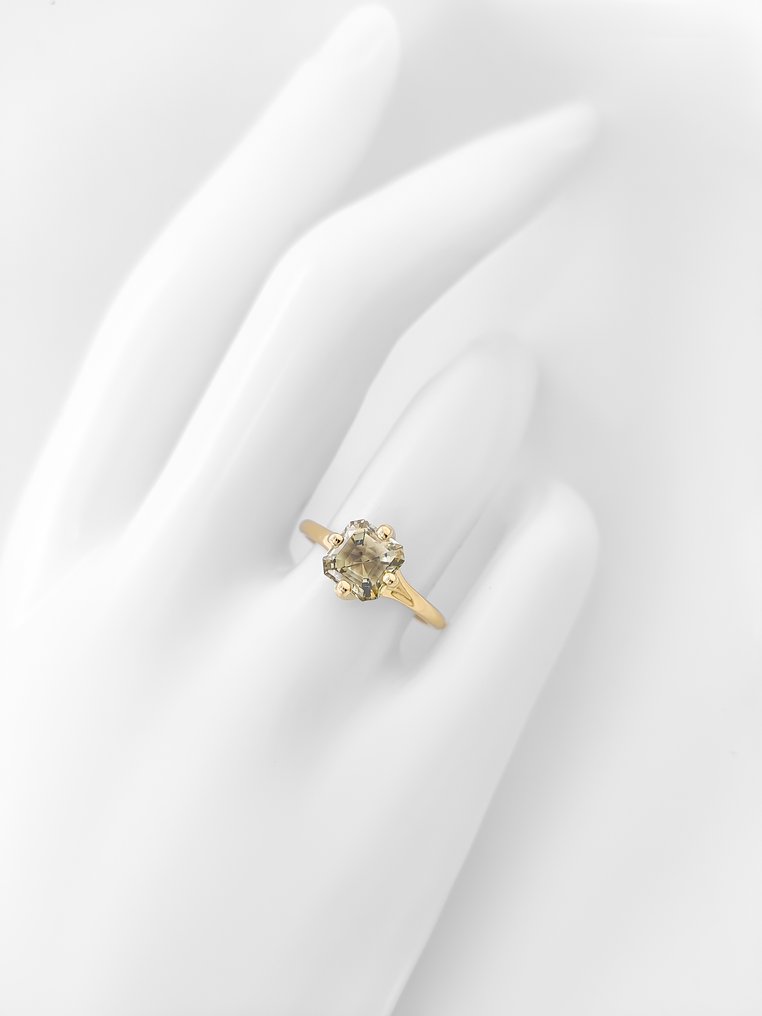 Sans prix de réserve - Bague - 14 carats Or jaune - 1.50ct. tw. Diamant (Couleur naturelle) - Certificat IGI #4.3