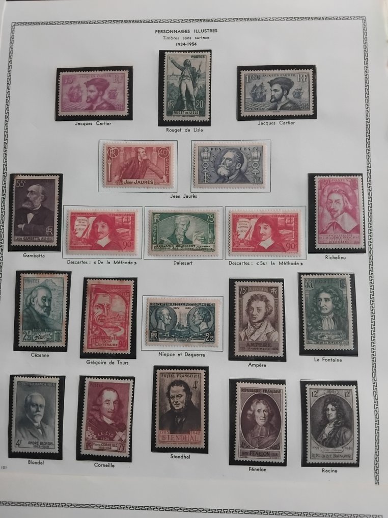 France 1924/1962 - Complete set from 1924 to 1962 featuring famous characters and celebrities, with no extra charges. - De bonnes valeurs dont Paire Cartier , Forte Cote Yvert // Voir Photos & déscriptif. #3.2