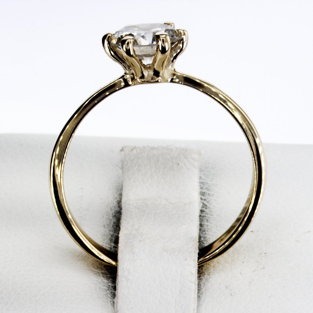 Sans prix de réserve - Bague de fiançailles - 14 carats Or jaune - 0.91ct. tw. Diamant (Naturelle) #4.3