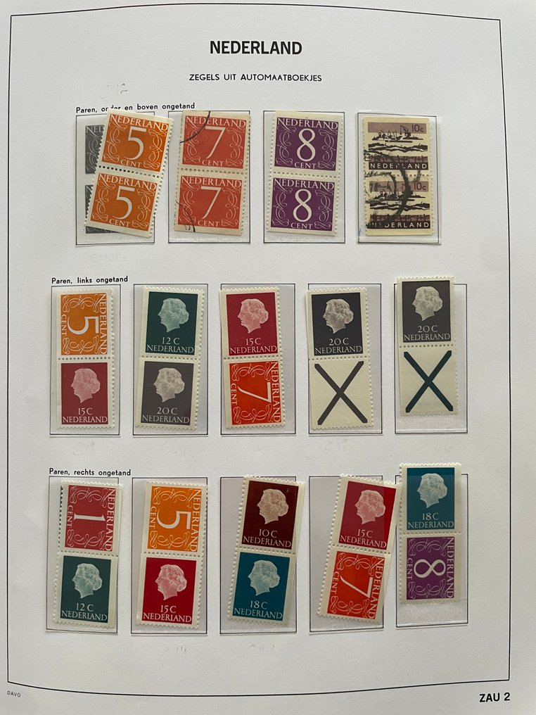 Paesi Bassi  - Combinazioni di automi e libretti di francobolli nell'album Davo. #3.2