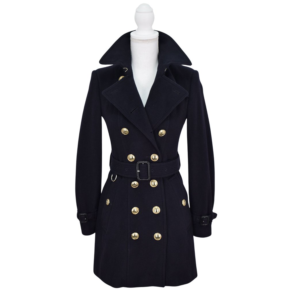 Burberry London Wool & Cashmere Gold Buttons Doublebreasted Navy - 外套 #1.0