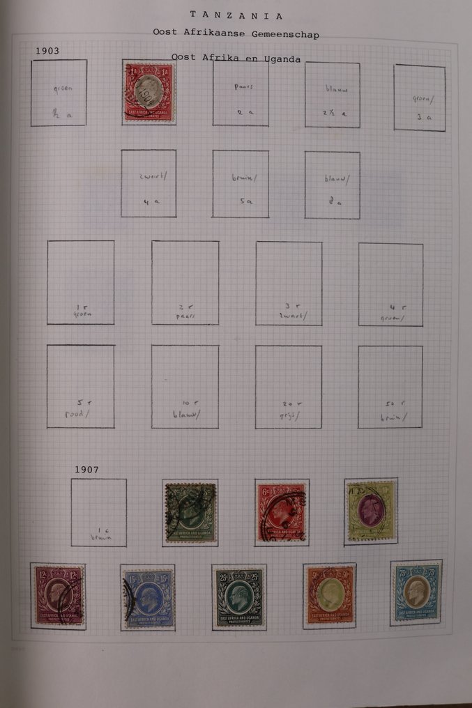 坦桑尼亚 1903/1998 - 收藏在两个标准Davo带的白纸上 + 1本库存簿 #1.0