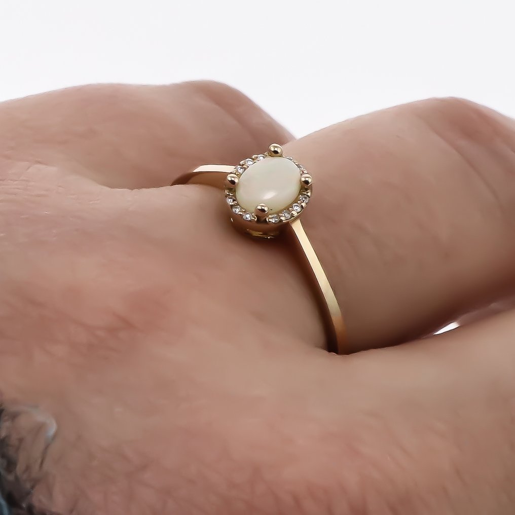 Gyűrű - 18 kt. Rózsa arany -  1.82ct. tw. Opál - Gyémánt - GEOVANI OPAL gyűrű #4.3