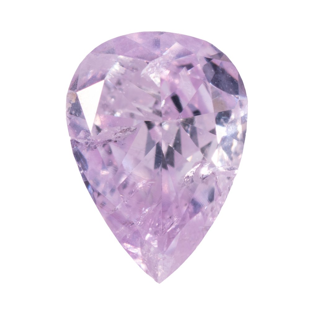 1 pcs Diamond (Natural coloured) - 0.25 ct - Pear - Fancy Pinkish Purple - Not specified in lab report - Gemological Institute of America (GIA) #3.2