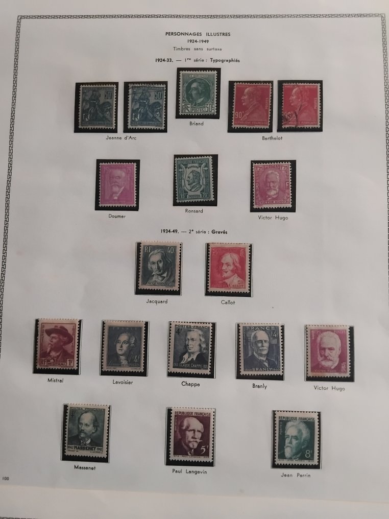 France 1924/1962 - Complete set from 1924 to 1962 featuring famous characters and celebrities, with no extra charges. - De bonnes valeurs dont Paire Cartier , Forte Cote Yvert // Voir Photos & déscriptif. #4.3