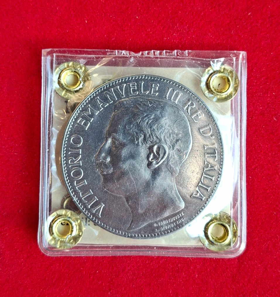 Italia, kuningaskunta Vittorio Emanuele III. 5 Lire 1911 "Cinquantenario" #1.0