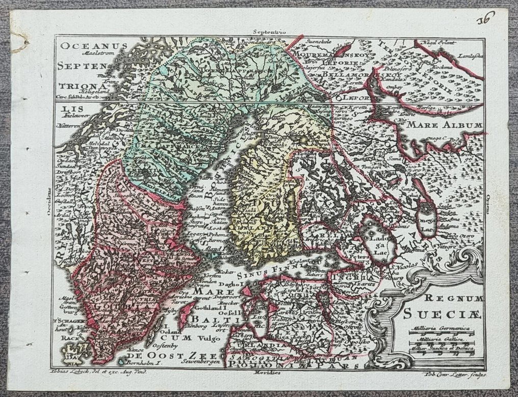 Sweden - Mappa; Tobias Conrad Lotter (1717-1777) - Lobeck Tobias (notizie 1730-1750) - "REGNUM SUECIA" - 1721-1750 #1.0
