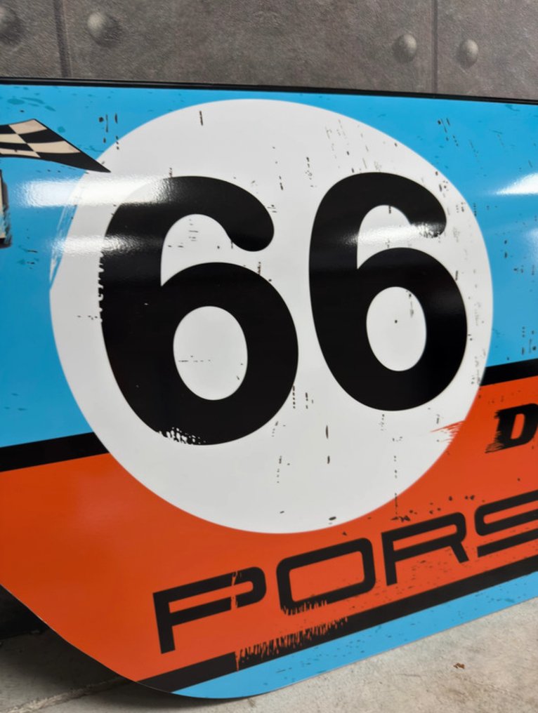 海湾赛车保时捷门板仿制品 – 大号 69×38 厘米 Dibond 铝材墙面艺术 - Porsche #4.3