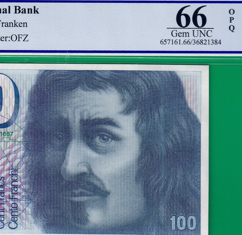 Schweiz. - 100 franken 1993 - Pick 57m (Utan reservationspris) #1.0