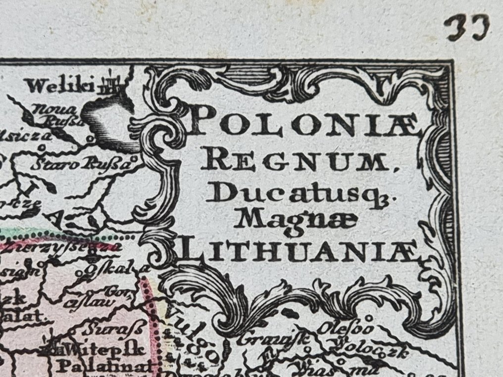 Polonia, Lituania - Mappa; Tobias Conrad Lotter (1717-1777) - Lobeck Tobias (notizie 1730-1750) - "POLONIA REGNUM. Ducatusq Magnæ LITHUANIÆ" - 1721-1750 #3.2