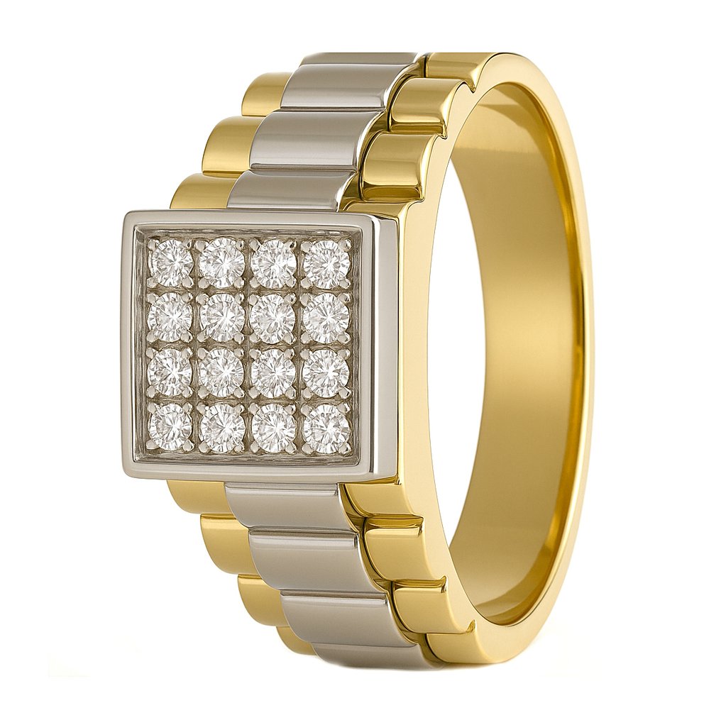 戒指 - 18K包金 白金, 黄金 - 0.24ct. tw. 钻石 (天然) #3.2