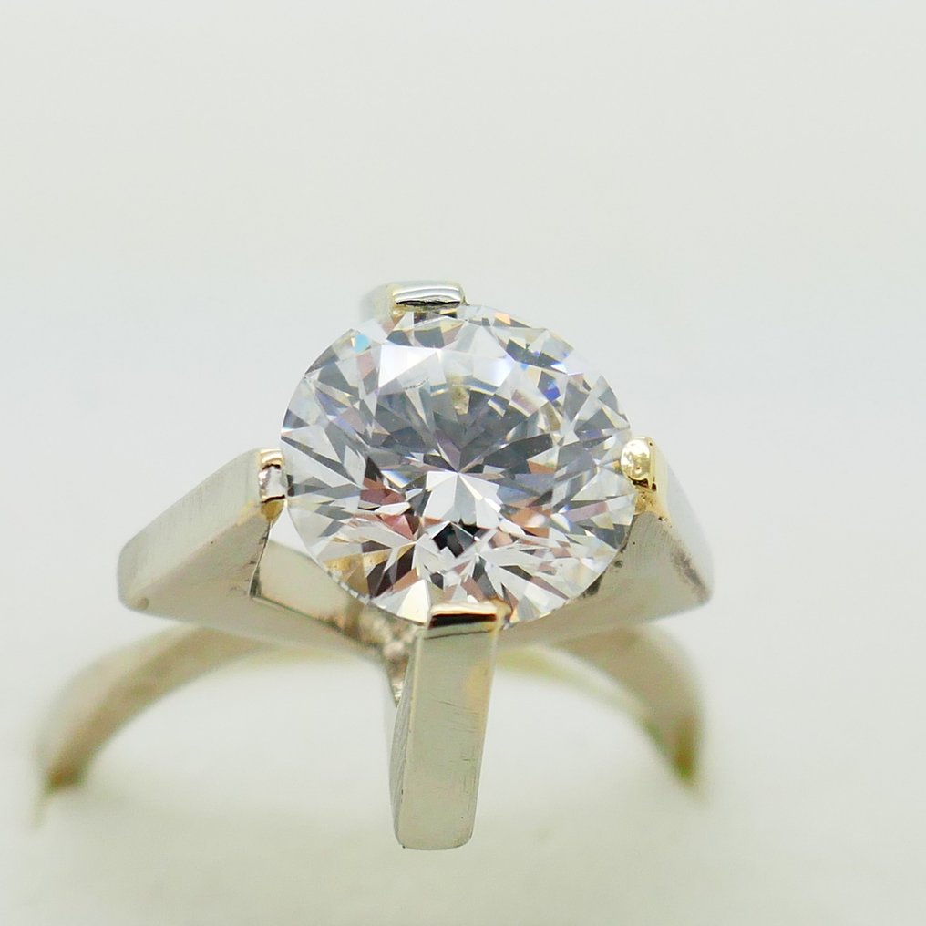 沒有保留價 - 戒指 - 14 克拉 白金 -  2.49ct. tw. 鉆石 (實驗室培育) #1.0