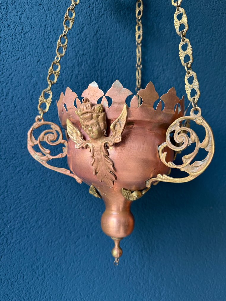 Lampadadivina - Antico - Bronzo, Ottone, Rame - 1850-1900 - Angelo #4.3