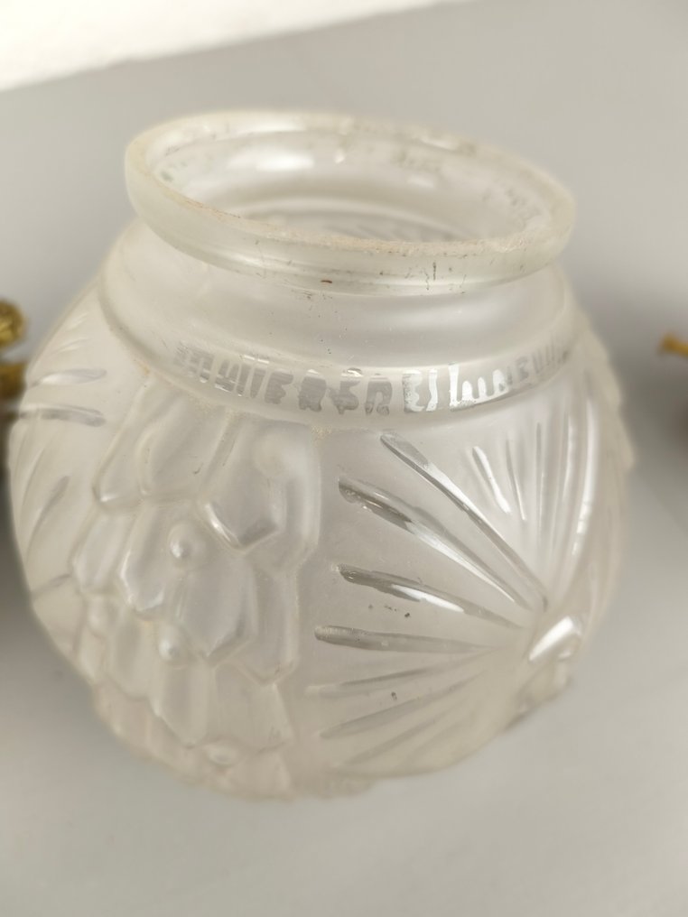 Muller Frères - Lamp (2) - Brons, Glas - zeldzame art deco lampen #1.0