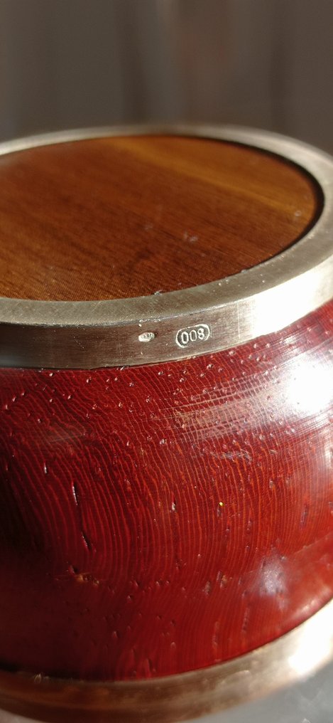 6 fős likőr szett (6) - .800 ezüst, Juhar - Üveg poharak. #4.3