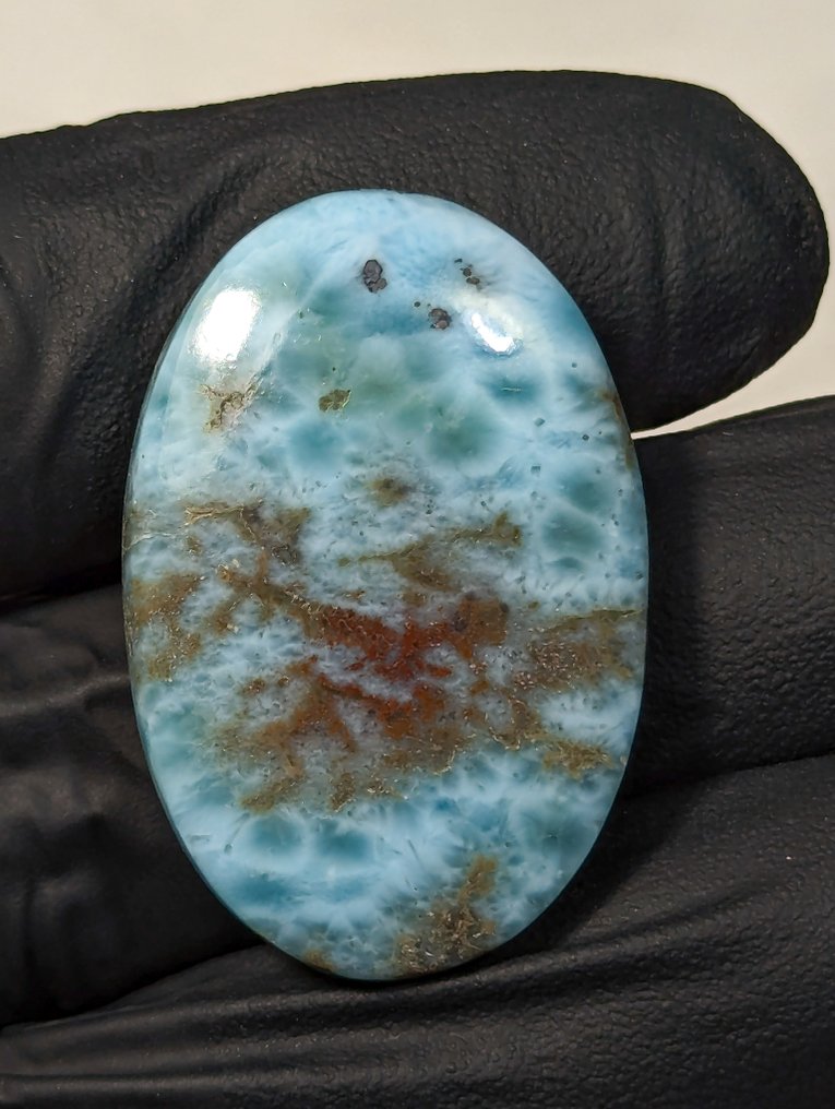 148.7 ct - Lot of 6 Natural Larimar cabochons (semi-polished) – Dominican Republic Semi-polished - Height: 35 mm - Width: 15 mm- 29.74 g - (6) #3.2