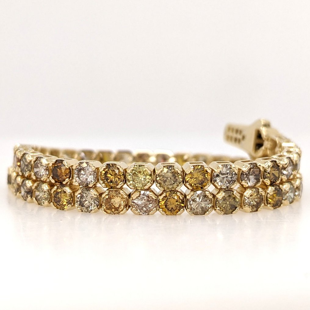 χωρίς τιμή ασφαλείας - Βραχιόλι - 14 καράτια Κίτρινο χρυσό - 5.86ct. tw. Διαμάντι (Φυσικού χρώματος) - ΙΓΙ #1.0