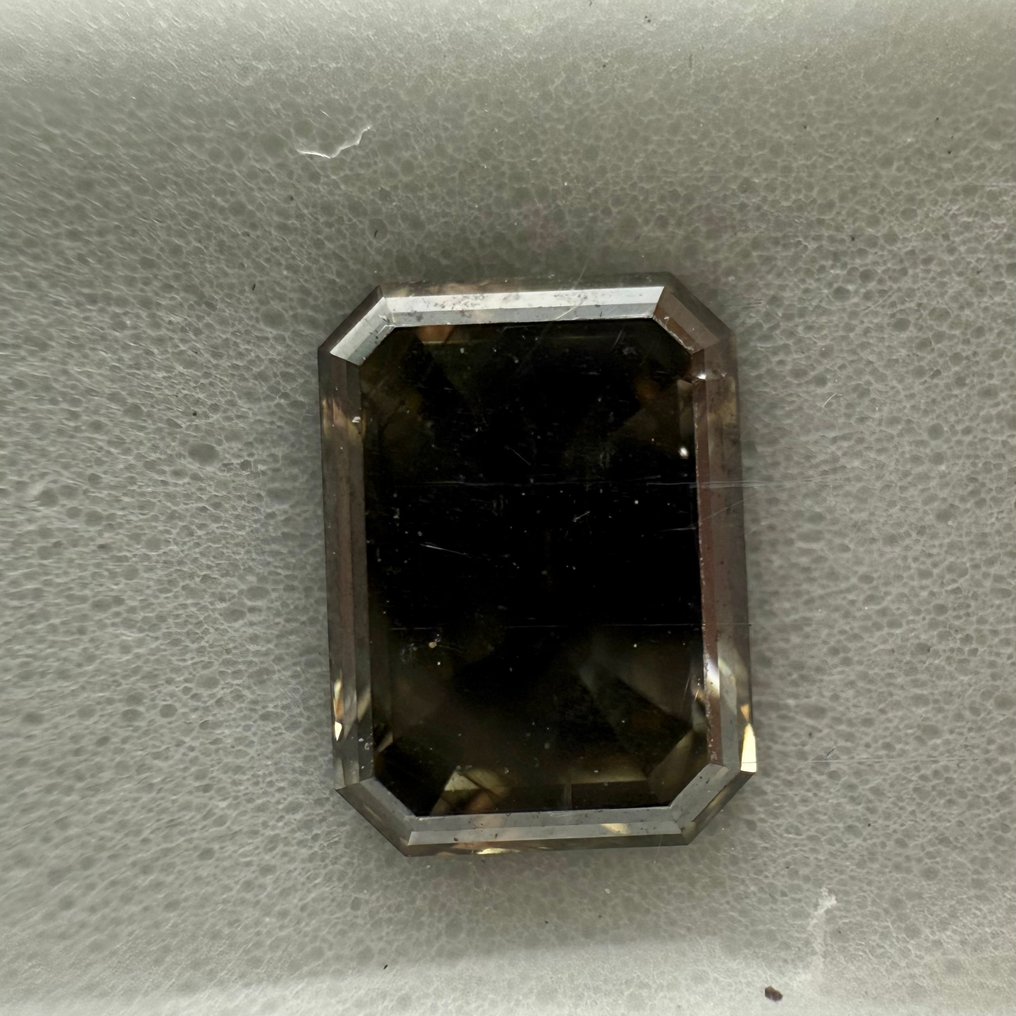 Sin precio de reserva - 1 pcs Diamante (Color natural) - 1.50 ct - Rectángulo - Fancy dark Gris - I1 - Gemewizard Gemological Laboratory (GWLab) #1.0
