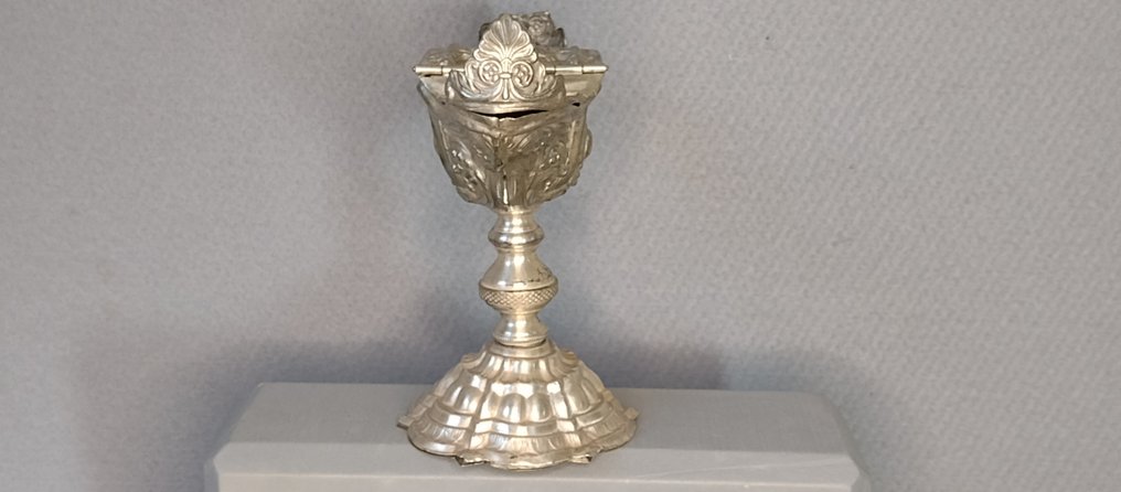 Piccolo contenitore per incenso - Antico - Metallo, Placcato argento - 1850-1900 #4.3