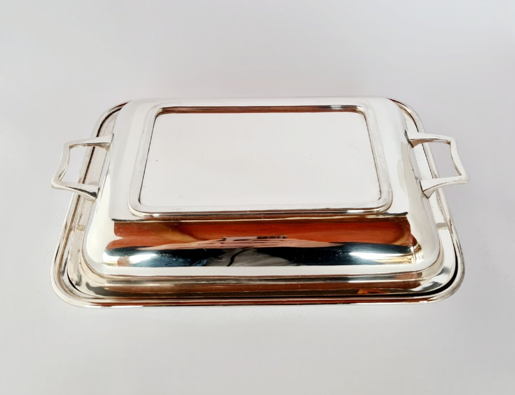 Serveringstallerken - Antique James Carr Rectangle Silver Plated Entree Dish - Forsølvet #1.0