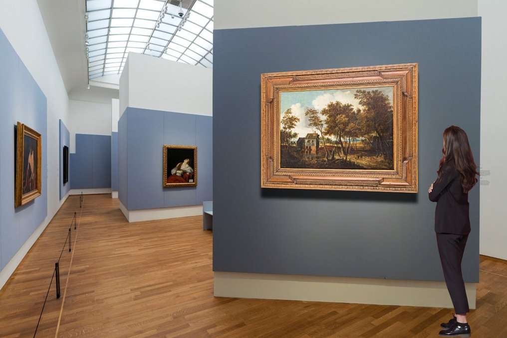 Meindert Hobbema (1638–1709), Follower of - Paesaggio con figure #2.1