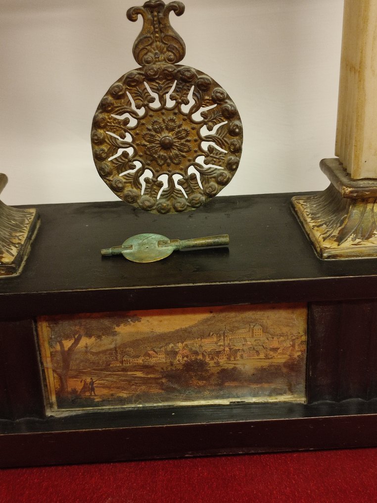 门廊时钟 -   木, 黄铜, 大理石, 玻璃 - 1800-1850 #4.3