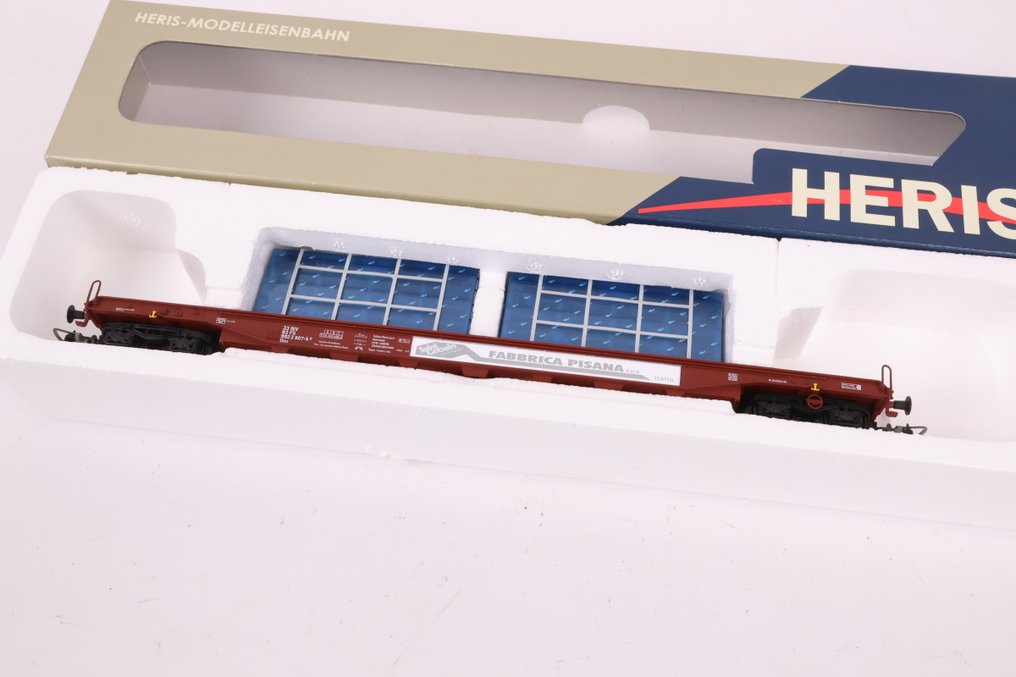 Heris H0 - 16503/302.3 - Godsvagn för modelltåg (1) - Glastransportvagn 'St. Gobian' - FS #3.2