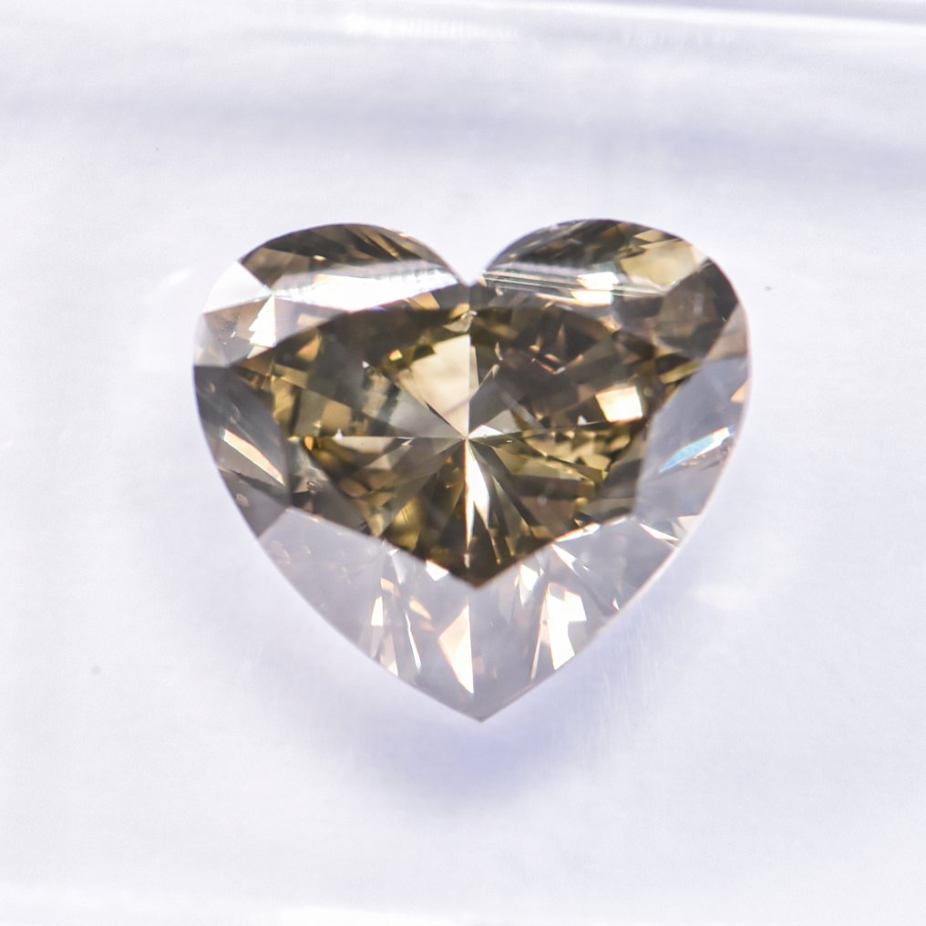 Ei pohjahintaa - 1 pcs Timantti (Luonnonvärinen) - 3.01 ct - Sydän - Fancy deep Rusehtava, Vihertävä Keltainen - SI1 - Kansainvälinen gemologinen instituutti (IGI) - VG #3.2