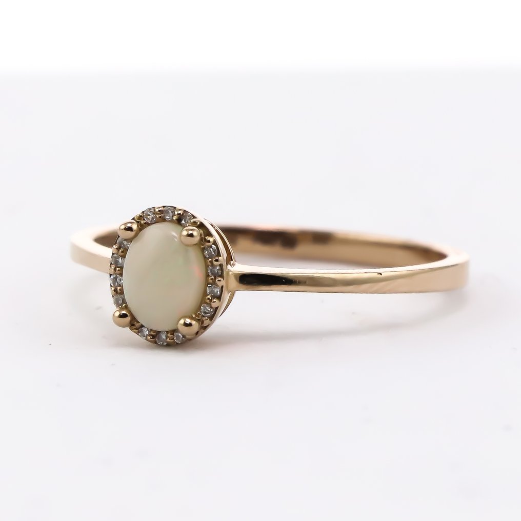 Gyűrű - 18 kt. Rózsa arany -  1.82ct. tw. Opál - Gyémánt - GEOVANI OPAL gyűrű #1.0