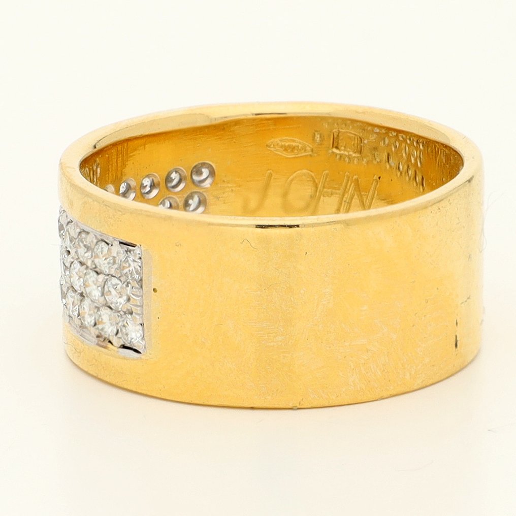 戒指 - 18K包金 黄金 - 0.70ct. tw. 钻石 (天然) #1.0