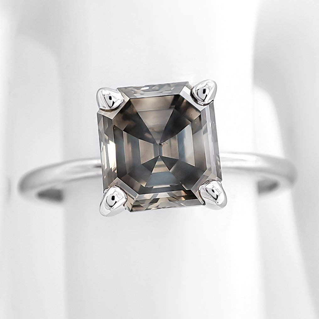 χωρίς τιμή ασφαλείας - Δαχτυλίδι - 14 καράτια Λευκός χρυσός -  2.04ct. tw. Διαμάντι (Φυσικού χρώματος) - Πιστοποιητικό IGI #1.0