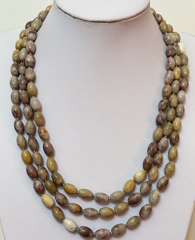 Jaspe «Πούδρα λεοπάρδαλης» Φυσικό / Υψηλή ποιότητα / Πολύ σπάνιο / Εμπιστοσύνη, αποφασιστικότητα - Κολιέ - Plata 925 #2.1