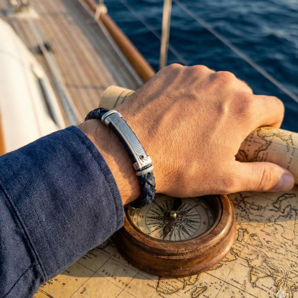 18 καράτια - Βραχιόλι σε χειρουργικό ατσάλι., Κίτρινο χρυσό - Βραχιόλι - Κατασκευασμένο στην Ιταλία #2.1