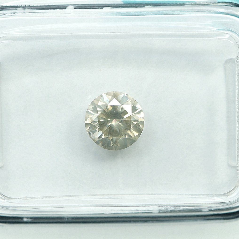 1 pcs Διαμάντι  (Φυσικού χρώματος)  - 0.71 ct - Στρογγυλό - Fancy Γκριζωπό Κίτρινο - I1 - International Gemological Institute (IGI) #2.1