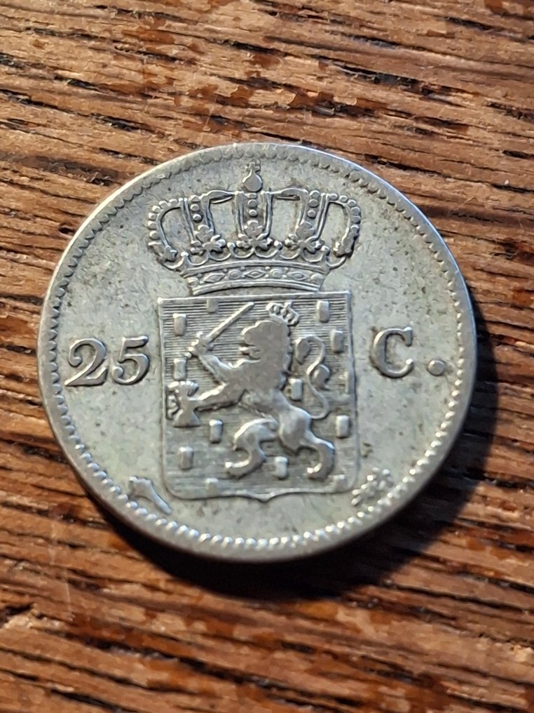 Holland. Willem I. 10, 25 Cents 1825/1828, 3 stuks (Ingen mindstepris) #2.1