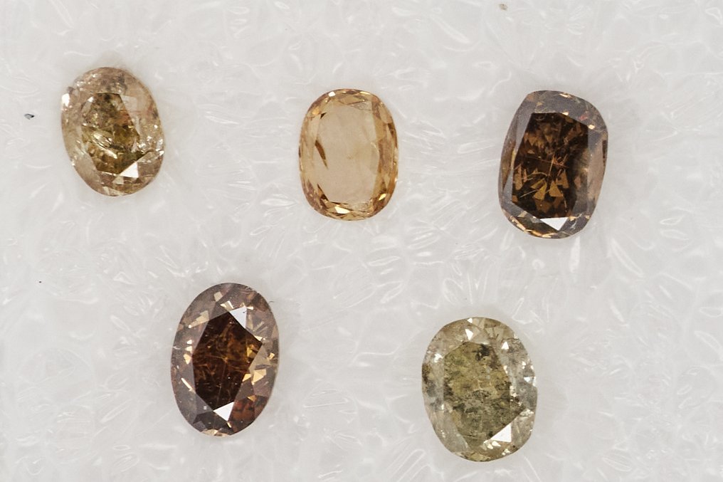 没有保留价 - 5 pcs 钻石  (天然)  - 0.87 ct - 混合形状 - SI1 微内含一级, SI2 微内含二级, I1 内含一级, I2 内含二级, I3 - 安特卫普宝石报告（GRA） #1.0