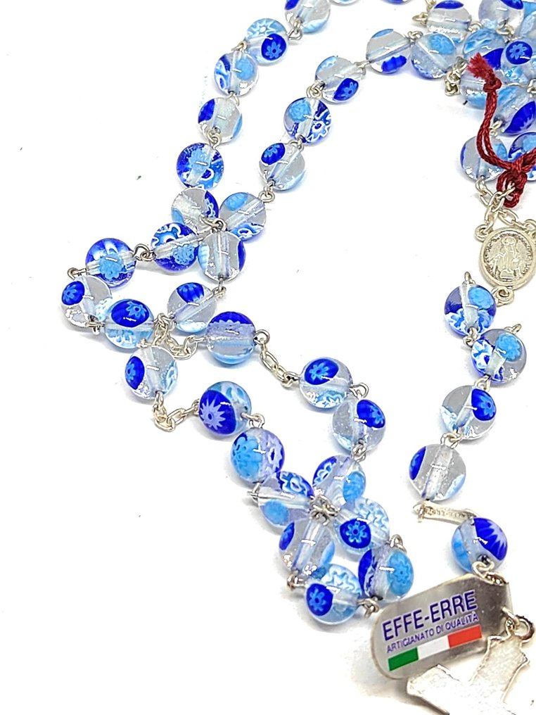 Rozariu - Raro Rosario Vatican în Vetro Murano și ARGENTO 800, magnific lucrat - 2000-2010 #3.2
