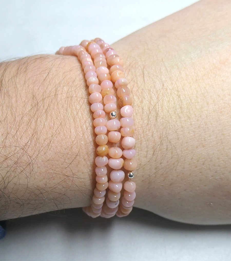 Εξαιρετικά βραχιόλια - Ροζ Οπάλες 100% φυσικά Κοσμήματα- 12.66 g - (3) #3.2