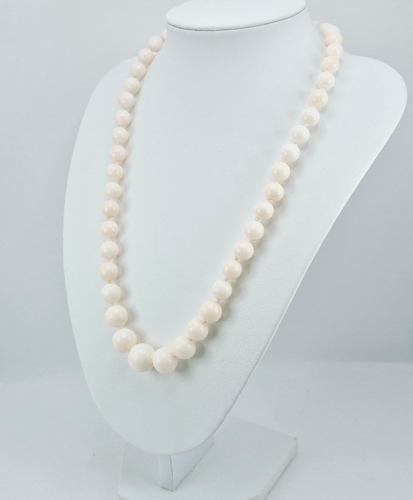 Corallo - Argento, Placcato oro - Collana - CORALLO BIANCO #3.2