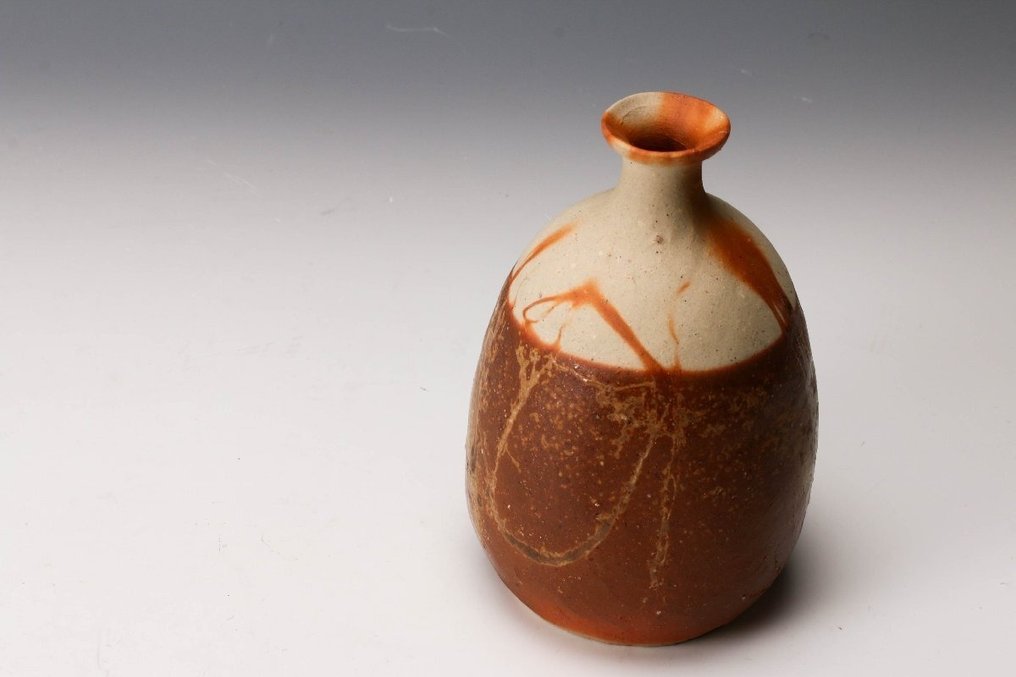 Bizen Double-Layered Sake Flask (Nijū Tokkuri) - Stoneware - 斉藤隆 Saitō Takashi - Japan - 1900-2000 #1.0