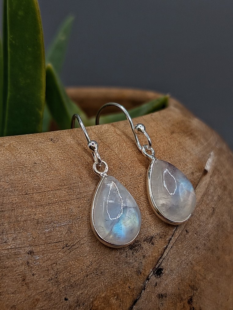 Pezzo Unico, Gioiello in Argento 925 con Pietra di Luna Top Quality-2.9 g - Altezza: 26 mm - Larghezza: 10 mm- 2.9 g - (1) #4.3