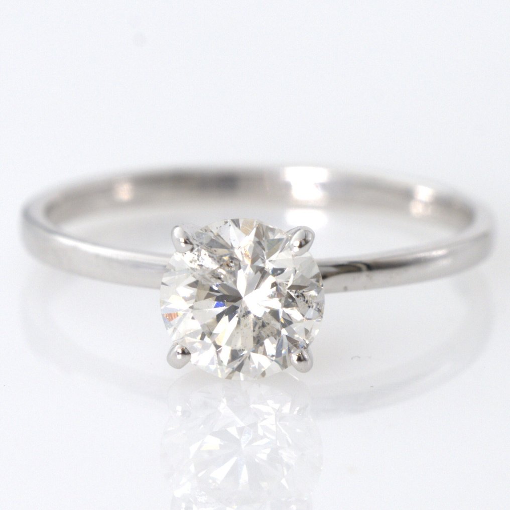 No reserve price - Ring - 18 kt. White gold - 1.03ct. tw. Diamond (Natural) - GWLab #1.0