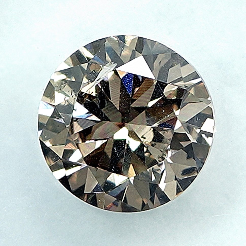 χωρίς τιμή ασφαλείας - 1 pcs Διαμάντι (Φυσικού χρώματος) - 0.71 ct - Στρογγυλό - Fancy Γκριζωπό Κίτρινο - I2 - International Gemological Institute (IGI) #1.0