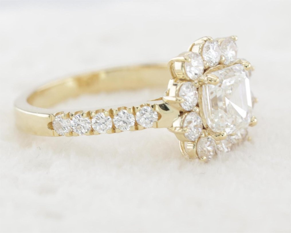 Sormus - 14 kt. Keltakulta - 2.36ct. tw. Timantti (Laboratoriossa kasvatettu) - Timantti - IGI CERTIFIED #1.0