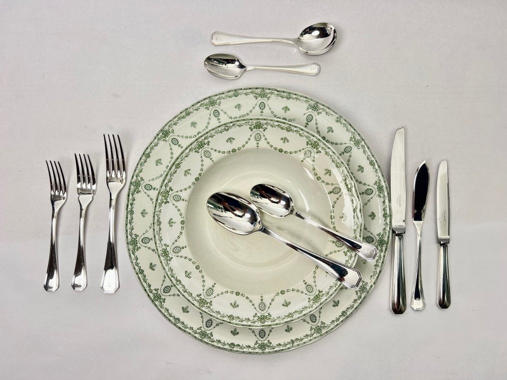 Christofle - Luc Lanel - Servizio di posate (119) - America - Placcato argento - Refined Dining #1.0